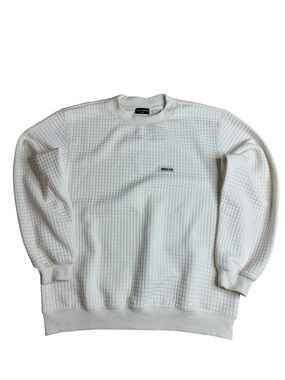 White Fox Boutique Quilted Texture Pullover Sweater - Cream Off-White